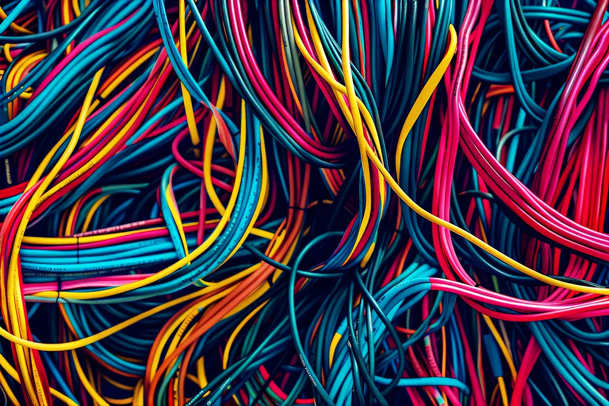 colorfulness, abstract, cable, art, complexity