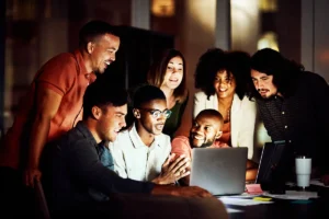 Technology, Human Interaction, Collaborative Work, Indoor Activity, Digital Devices