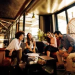 group, people, sitting, woman, indoor