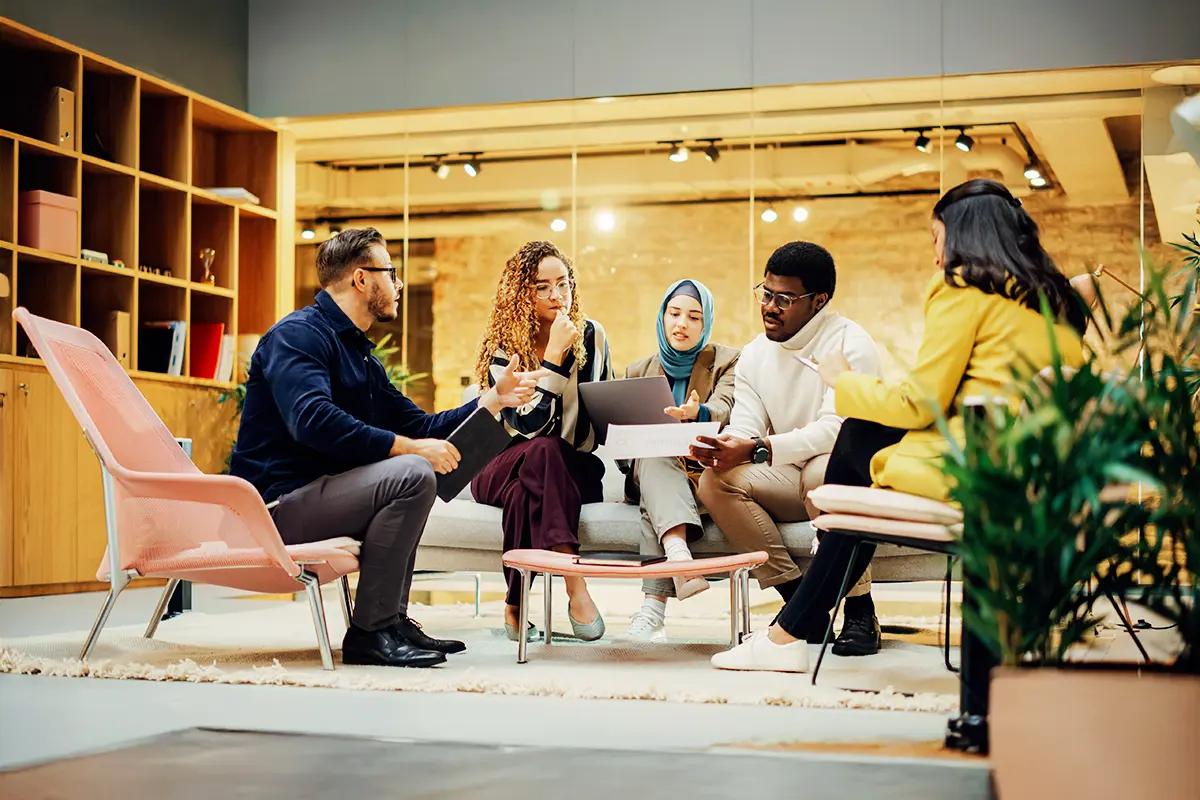 people, group, sitting, furniture, indoor