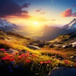 landscape, nature, mountain range, sunset, outdoor